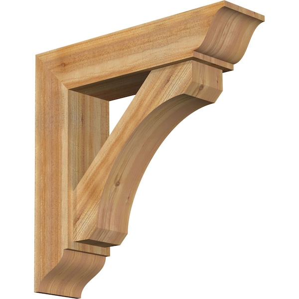 Ekena Millwork Legacy Traditional Rough Sawn Bracket w/ Offset Brace, Western Red Cedar, 8"W x 32"D x 32"H BKT0806X32X32LEC01RWR - main